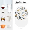 thumbnail image 6 of Lsque Farm Roosters Pattern 4" Drink Coasters Set of 4, PVC Leather Absorbent Coasters, Table Coaster Set Decorative Coffee Cup Coasters Housewarming Gift -Octagon, 6 of 6