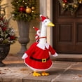 thumbnail image 5 of Christmas Santa Claus Goose Outfit Porch Goose Outfits Red Reindeer Clothes for 23 inch High Yard Garden Concrete goose Lawn Silly Geese Clothes for Cement Plastic Duck Christmas Costume, 5 of 7