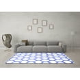 thumbnail image 3 of Ahgly Company Indoor Round Trellis Blue Contemporary Area Rugs, 6' Round, 3 of 4