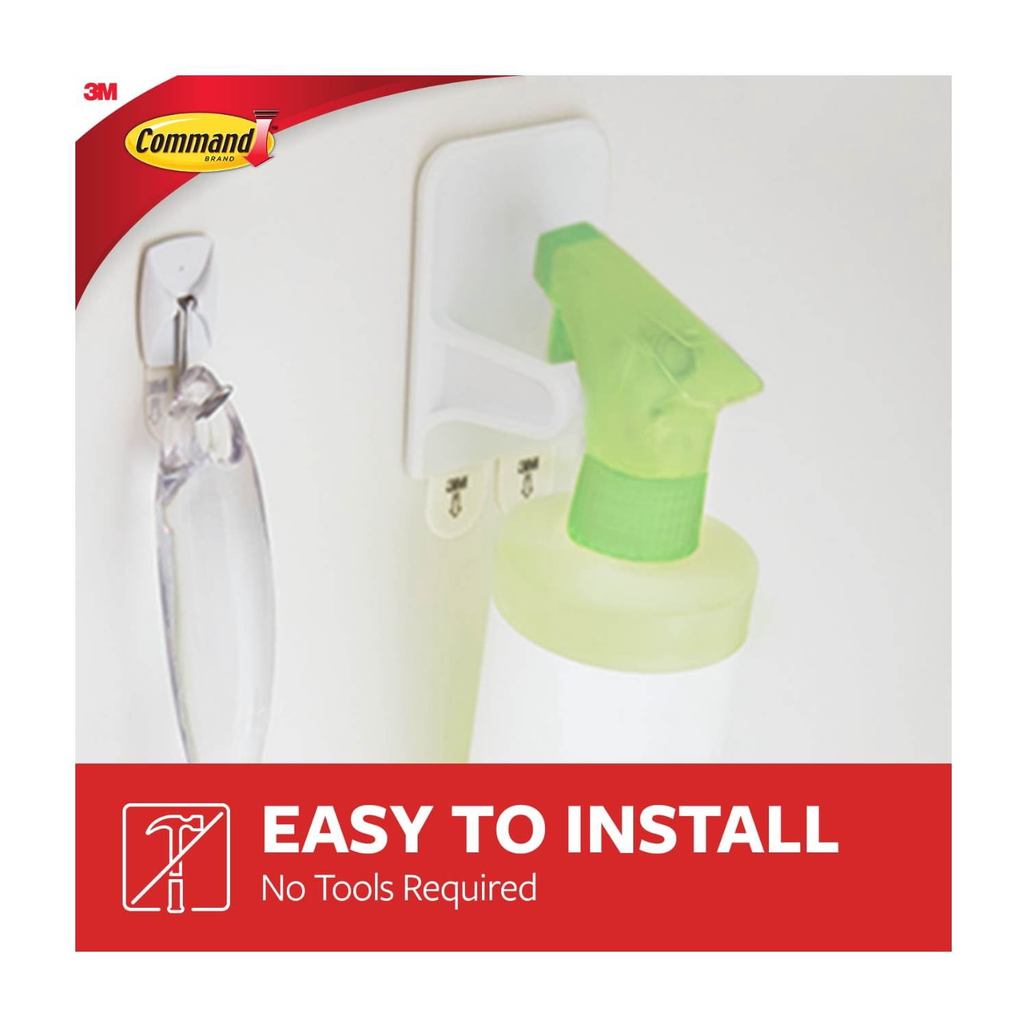 (2 pack) Command Spray Bottle Hangers, 2 White Hangers, 4 Strips