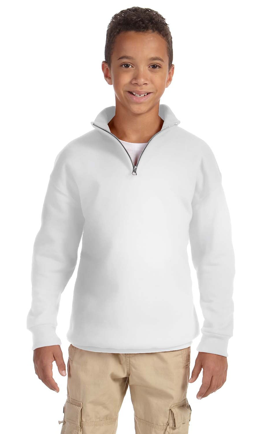 Jerzees Boys 1/4-Zip Cadet Collar Sweatshirt