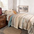 thumbnail image 1 of Rod's Indian Summer (Full/Queen Quilt Set) - Phoenix Southwest Ruffle - 3 Piece Bedding Set - Yellow Red Tan Chocolate Turquoise - Reversible - (2) Standard Sham (20x26in.) - (1) Quilt (90x90in.), 1 of 5