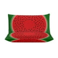 thumbnail image 3 of 3 Pcs Soft Bedding Set, Includes 1 Duvet Cover with Zipper And 2 Pillow Shams,Watermelon Red And Bright Full(79"×90"), 3 of 8