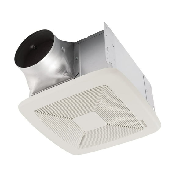 Broan QT130E QT 130 CFM 1.5 Sone Ceiling Mounted Energy Star Certified Bath Fan with Galvanized Steel Housing - N/A