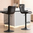 thumbnail image 6 of Kidol & Shellder Brown Leather Bar Stools Set of 2 Soft Swivel Counter Stools, 6 of 7