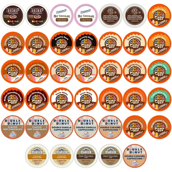 Cappuccino & Hot Chocolate Variety Pack, Including Flavored Hot Chocolate & Cappuccino Coffee for Keurig K Cup Machines, Coffee Gift Set, Hot Chocolate Gift Set, 40 Count