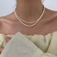 thumbnail image 3 of Collar de perlas naturales de agua dulce para mujer, gargantillas de perlas irregulares elegantes, joyería brillante, alta calidad, 3 of 4