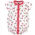 thumbnail image 2 of Hudson Baby Infant Girl Cotton Rompers 3pk, Little Cherries, 0-3 Months, 2 of 4