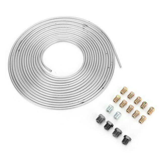 Brake Line, 3/16in OD Rugged Brake Pipe Coil Nickel Plated Copper For Hydraulic Braking Fuel System