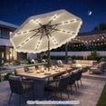 thumbnail image 4 of Costway 10 FT Solar LED Patio Umbrella, Push-Button Tilt & Crank, 24 LED Lights & 8 Ribs Beige, 4 of 10