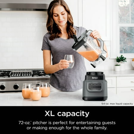 Ninja Classic Blender, 1000 Watts, 3 Speeds, Smoothies, 72 Oz. Pitcher, Total Crushing Blades, Dark Gray BE200