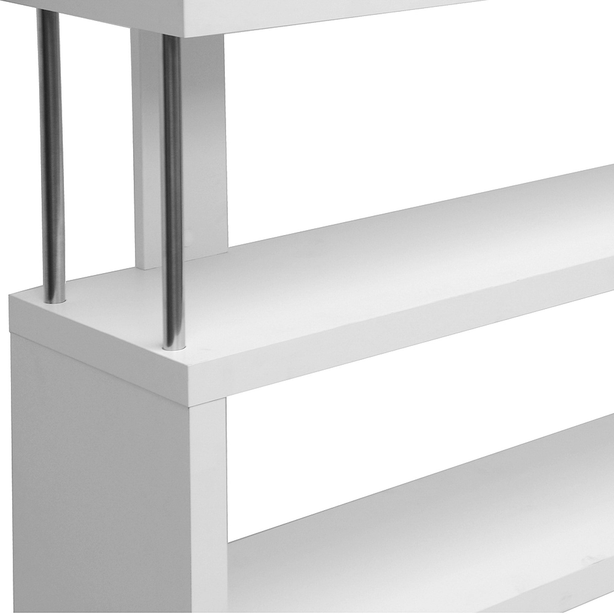 Barnes White Six-Shelf Modern Bookcase, White Finish