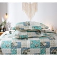 thumbnail image 6 of Aqua Green Country-Chic Print Quilt Set, 6 of 8