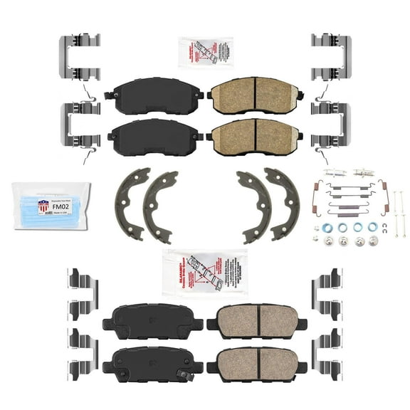 AmeriBRAKES Ceramic Brake Pads Parking Shoes Fits for 2007-2012 Nissan Altima