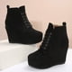 thumbnail image 5 of NECHOLOGY Botas Mujer Adulto Femenino Zapatos Botines de mujer Botas de suela gruesa con cordones de gamuza sólida de felpa de invierno a la moda para mujer (Black, 8.5), 5 of 7