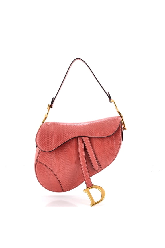 Pre-Owned Saddle Handbag Python Medium By Rebag