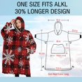 thumbnail image 4 of Oversized Wearable Blanket Hoodie,Red and Black Christmas Snowflake Pattern Sherpa Blanket Hoodie with Super Pockets,Super Warm Fuzzy Pullover for Women & Men, 4 of 6