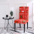 thumbnail image 3 of 4PCS Stretch Removable Washable Dining Room Chair Protector Slipcovers Christmas Decoration/Home Decor Dining Room Seat Cover (Christmas-A) (Vermilion), 3 of 7