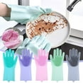 thumbnail image 2 of Guantes de silicona para lavavajillas XMMSWDLA, guantes de goma para fregar, cepillo de esponja para limpieza de vajilla, tareas del hogar, cocina y coches., 2 of 4