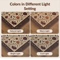 thumbnail image 7 of Design&I 8'x10' Washable Area Rug Beige Autumnal Burgundy Floral Pumpkin Design Elegant Vintage Style for King Size Bedroom, Under Bed, Sleek Flatweave Pet Friendly, 7 of 7