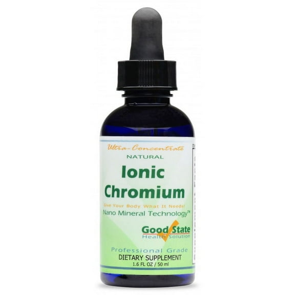 Good State Liquid Ionic Minerals Chromium Ultra Concentrate, 1.6 Fl Oz, 100 Servings, 10 Drops = 200 mcg – Supports Healthy Blood Sugar & Metabolism