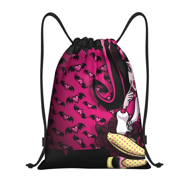 Zufioo Sac de Sport Monstre à Imprimé Épais, Sac de Gym à Ficelles Lavable en Machine, Sac à Dos à Ficelles Robuste pour Hommes et Femmes-Moyen