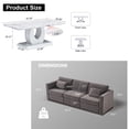 thumbnail image 7 of Sumdeal Modern Luxury Living Room Set,47" Imitation Marble Coffee Table with 5 pieces of Velvet Sectional Sofa Set,Gray Coffee Table and Gray Sofa Set, 7 of 7