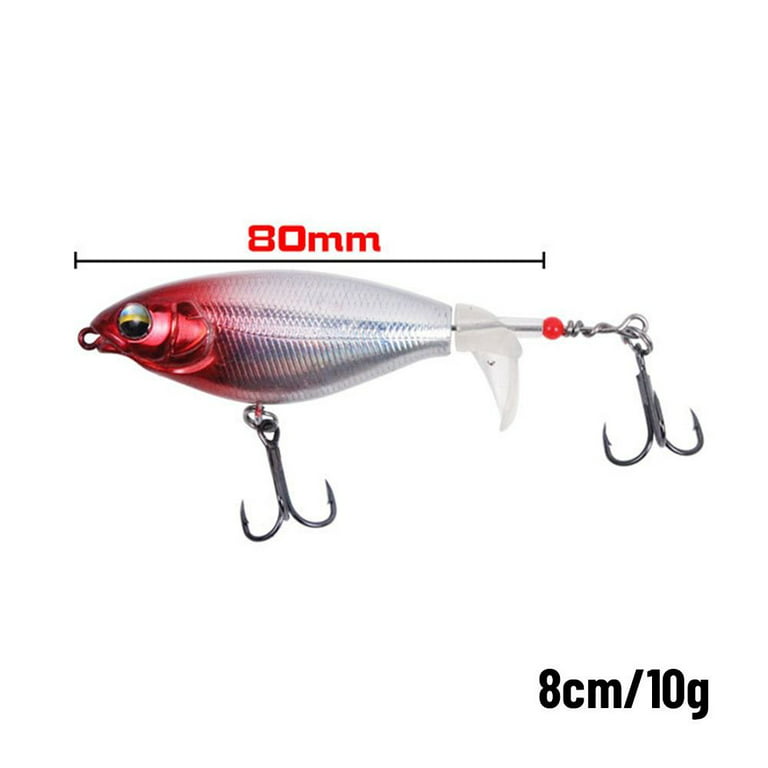 Lifelike Eye 2 Segment Rotating Tail Topwater Double Propeller Blade VMC Hooks  Fish Bait Fishing Lure J 