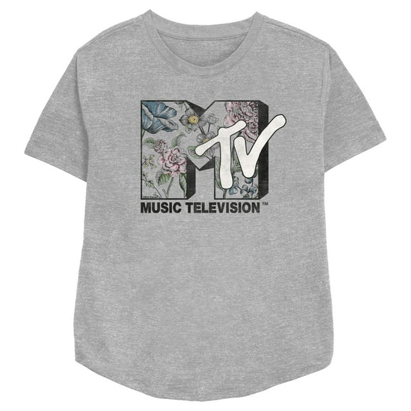 Women's MTV Botanical Retro Logo Graphic Tee Athletic Heather X Small