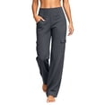 thumbnail image 6 of Zulora Women's Cargo Yoga Pants High Waist Stretchy Waistband Loose Straight Leg Casual Workout Trousers with Side Pockets, 6 of 10