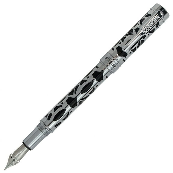 Conklin Endura Deco Crest Fountain Pen - Black  Chrome