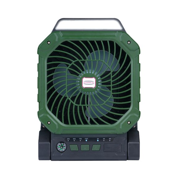 YongCo Outdoor Fan LED Lighting 7800mAh Solar Charging 4Wind Mode Camping Coolers