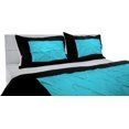 thumbnail image 3 of DNG Creations 5 Piece Two Tone Pinch Pleated Duvet Cover With Zipper Closure & Corner Ties 100% Egyptian Cotton ( Solid Black/ Turquoise Blue - Oversized King ), 3 of 3