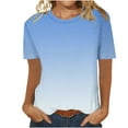 thumbnail image 4 of Plus Size Tops for Women Short Sleeve Out Round Neck T Shirts, 4 of 5