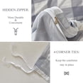 thumbnail image 4 of SIABC-Duvet Cover Set Queen Size, 3pcs Washed Microfiber Checkered Seersucker Bedding Set, Grey Grid Soft Breathable Textured Duvet Cover with Zipper & Corner Ties for All Seasons, 4 of 4