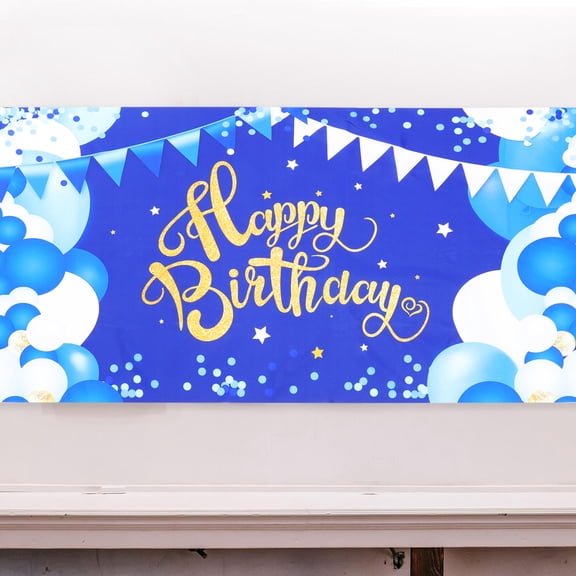 WASHWEPE Decorative Banner Birthday Background Cloth Door Decoration Happy Child