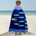 thumbnail image 2 of Toalla de baño con capucha para niños Poncho de surf para bebés Bata suave y real para cambiar a niños pequeños para niños y niñas Ducha/playa/piscina Cubiertas para niños 50x30 Toalla grande, 2 of 3