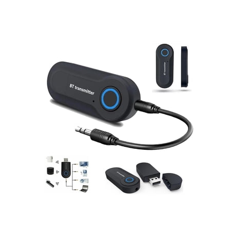 Bluetooth Transmitter Adapter,Wireless Portable Stereo USB Transmitter for 3.5mm Audio Devices & RCA Connections Bluetooth 5.0,Stable Connection, for TV, Headphones, Air , Car, Airplane