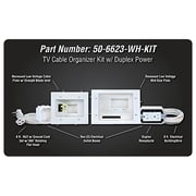 Datacomm Electronics 50-6623-WH-KIT Flat Panel TV Cable Organizer Kit With Duplex Power Solution
