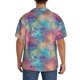 thumbnail image 3 of Balery blue pink colorful cracked texture Camisa Casual de Manga Corta con Botones para Hombre, Texturizada, Estilo Cubano, para Playa, Verano-X-Large, 3 of 5