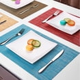 thumbnail image 6 of Place Mat Gray Table Mats Set of 6, PVC Table Mats, Vinyl Non-Slip Insulation Dinner Mat, Rectangle 12"×18" Washable Vintage Woven Placemats for Dining Kitchen Restaurant Table, 6 of 7