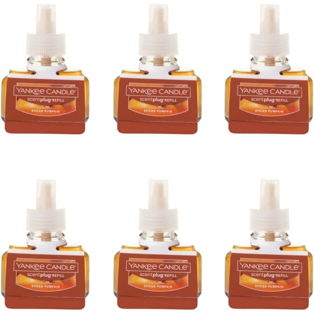 Yankee Candle Recharge de Bouchon Parfum, Citrouille Épicée (Lot de 6)