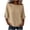 hgg231-Khaki, variant on Ounisa Women's Faux Linen Crew Neck Solid 3/4 Sleeve Top Soft Breathable Lightweight Stretchy Casual Blouse