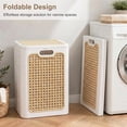 thumbnail image 5 of VECELO Rolling Laundry Basket Cart with Wheels & Storage Shelves, Removable Foldable Laundry Hamper, Space Saving Laundry Organizer for Bathroom, Bedroom & Small Apartment, White, 5 of 11