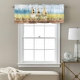 thumbnail image 3 of Gnome Sunflower Valance Curtain for Windows Daisy Hello Summer Brown Wood Grain Farm Rod Pocket Curtain Valances Short Window Treatments Panels for Kitchen Bathroom Laundry Room Basement 56 x 16 Inch, 3 of 9