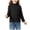 Black-N3JCa, variant on RFQWOVSR Girls' Long Sleeve Top Solid Color Breathable Fabric Crew Neck
