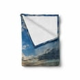 thumbnail image 2 of Beach Soft Flannel Fleece Blanket, Entry to the Beach with Leading Handrails Surrounded by Bushes Sunrise Cloudy Weather, Cozy Plush for Indoor and Outdoor Use, 70" x 90", Multicolor, by Ambesonne, 2 of 6