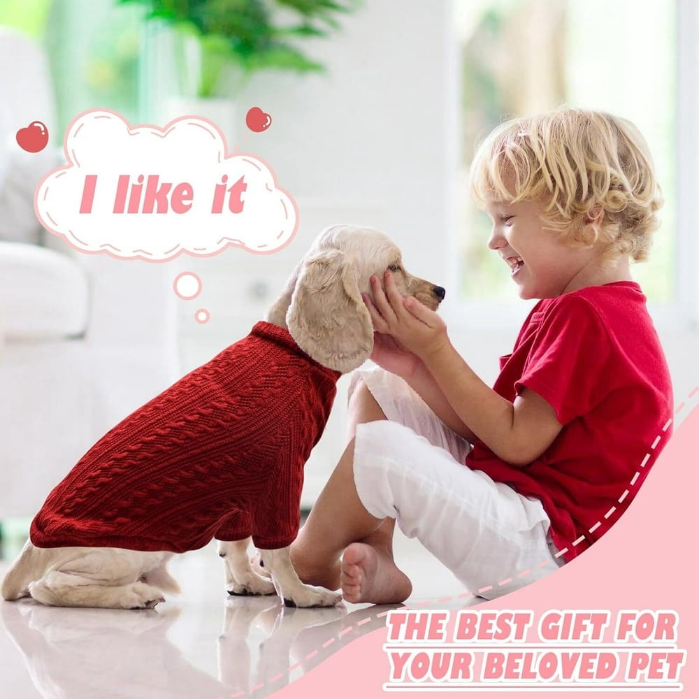 EIMELI 4 Pack Dog Knitted Sweater Dog Clothes for Small Medium Dogs  Warm Soft Puppy Kitten Dog Sweaters for Boy Girl Pet in Winter  Pet Cat Clothes Outfits Cold Weather Pullover for Chih