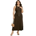 thumbnail image 3 of DARING DIVA Plus Size Sweater Crewneck Knit Sweater Tank Dress 4X Brown, 3 of 6