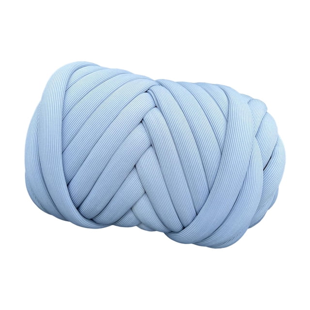 Hilo grueso de 1000 g para crochet, hilo tubular jumbo para casa de gato, macramé, manta Azul claro